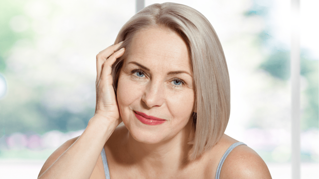 Middle Aged-Woman using anti-aging skincare