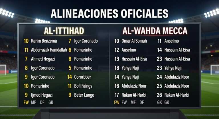 alineaciones de al ittihad contra al-wahda mecca